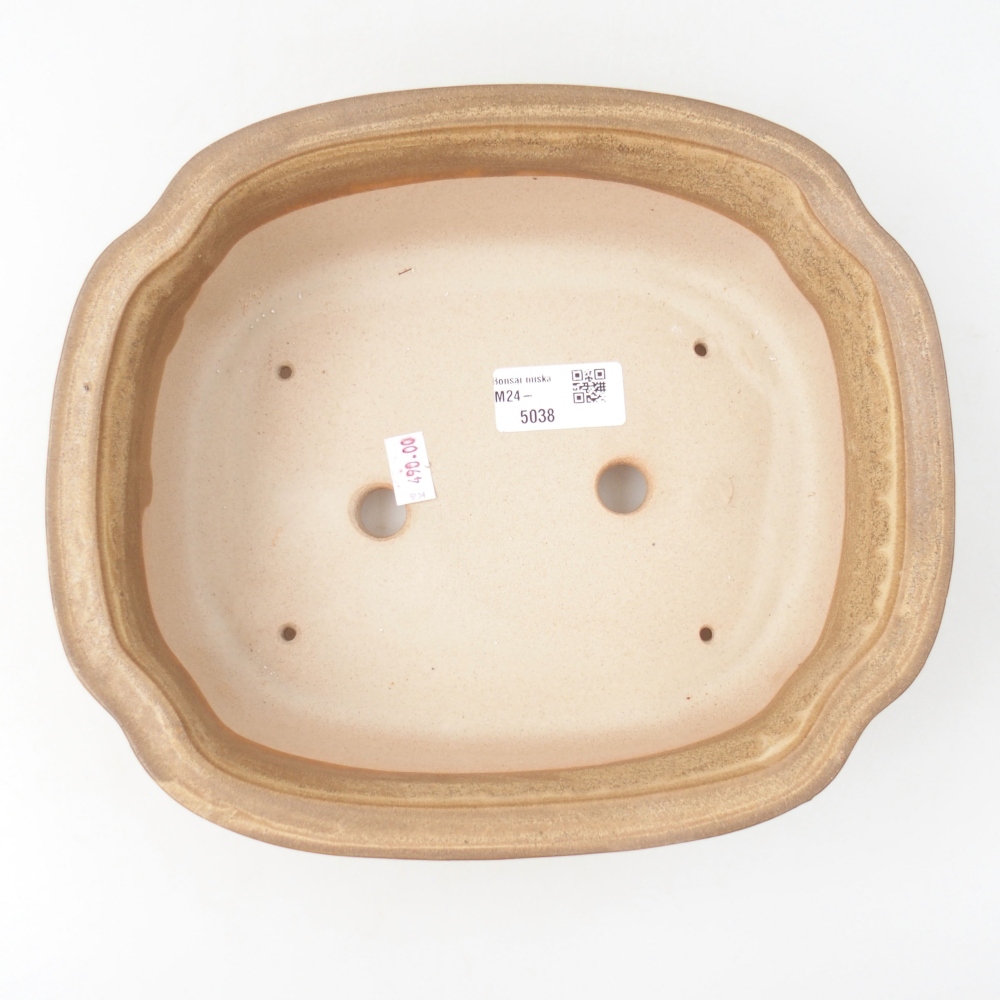 kerámia bonsai tál 24,5 x 21 x 7 cm, bézs színben