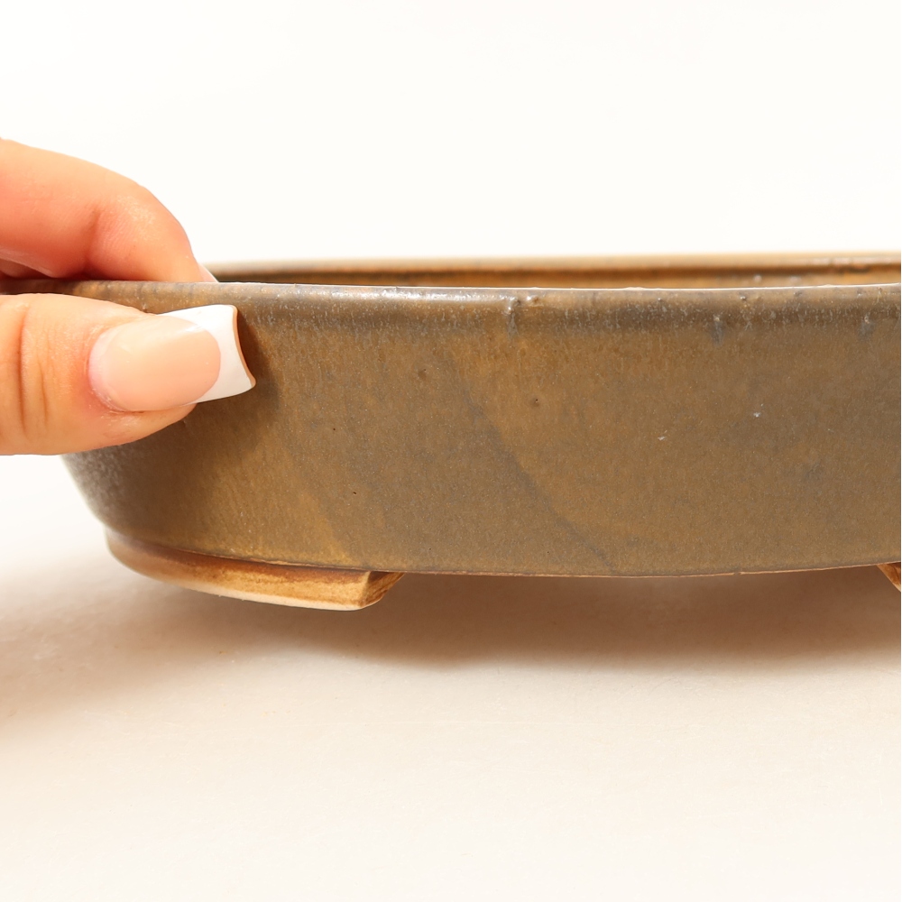 kerámia bonsai tál 21 x 19 x 4,5 cm, barna