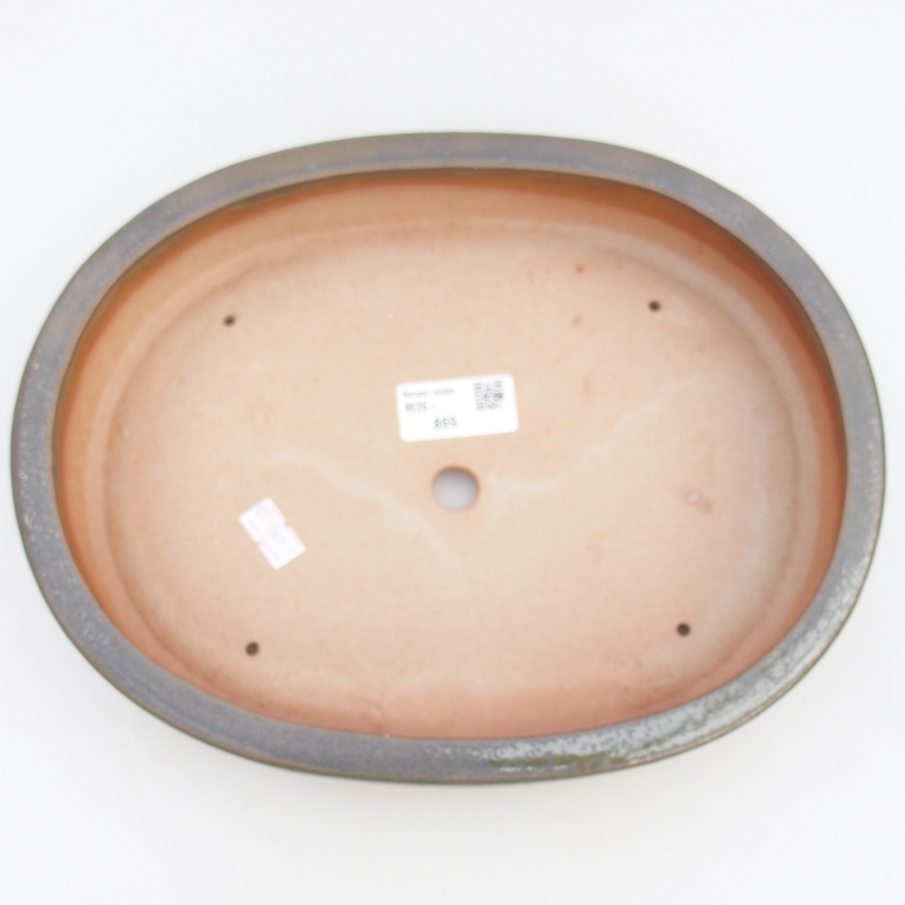 kerámia bonsai tál 26,5 x 21 x 5 cm, zöld-barna