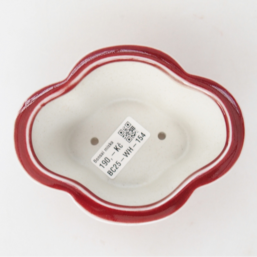 kerámia bonsai tál 12,5 x 10 x 5,5 cm, piros színben