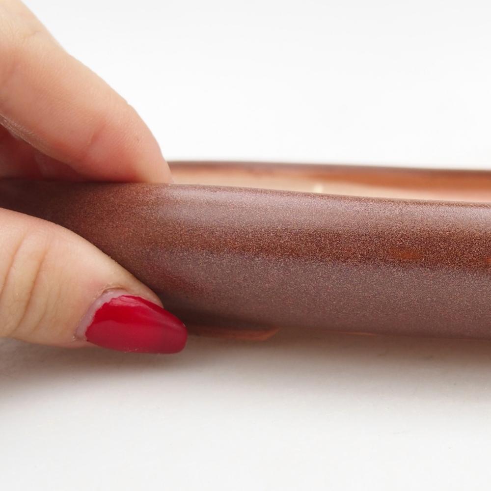 kerámia bonsai tál 22 x 17 x 3 cm, barna