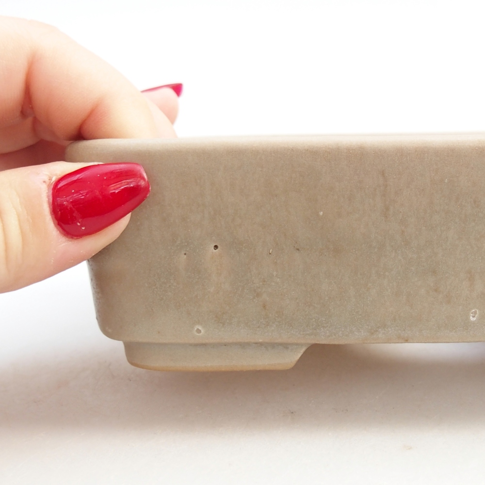 kerámia bonsai tál 14,5 x 10,5 x 4,5 cm, bézs színű