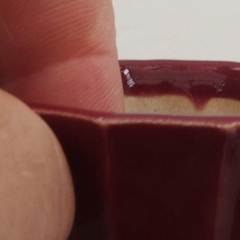 Mini bonsai tál 5 x 5 x 3 cm, bordó színű