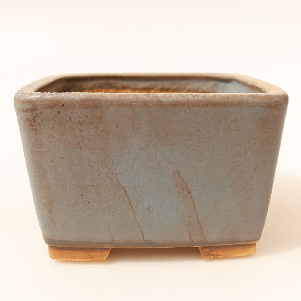Kerámia bonsai-tál, 10,5 x 10,5 x 7 cm, kék színű