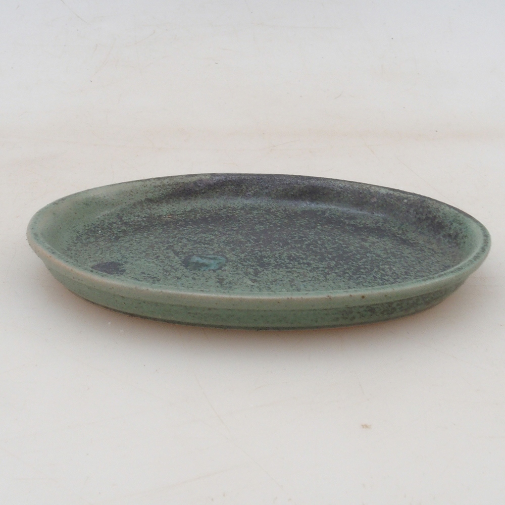 Kerámia csészealj H04 - 10,5 x 8 x 1 cm - zöld