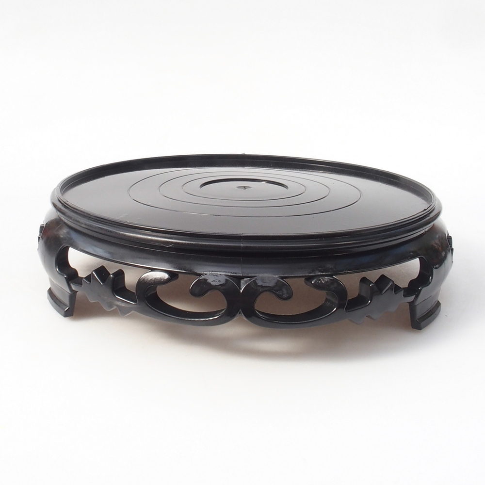 Műanyag bonsai asztal kerek 21 x 21 x 5 cm, fekete