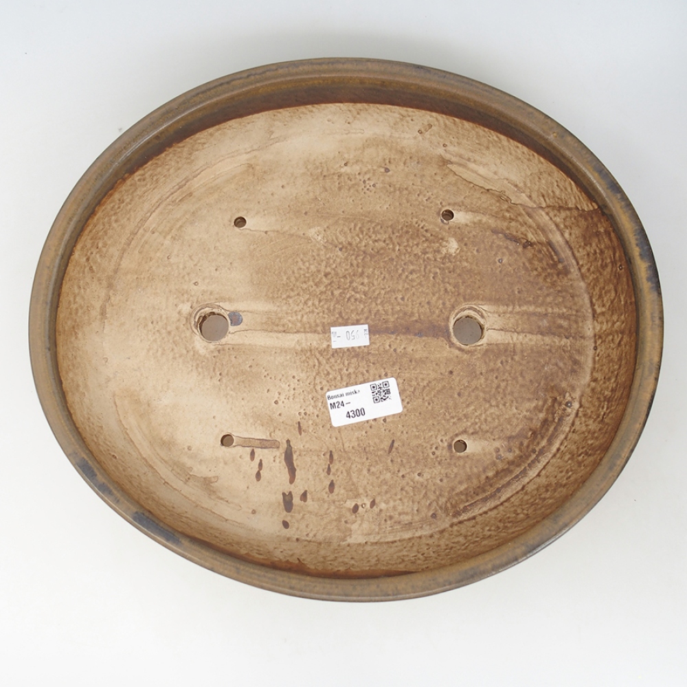 kerámia bonsai tál 32 x 28 x 6 cm, barna