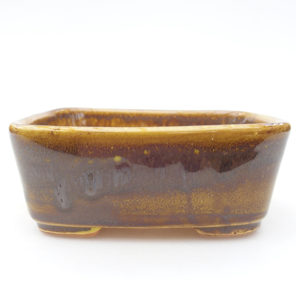 kerámia bonsai tál 11 x 9,5 x 4,5 cm, sárga