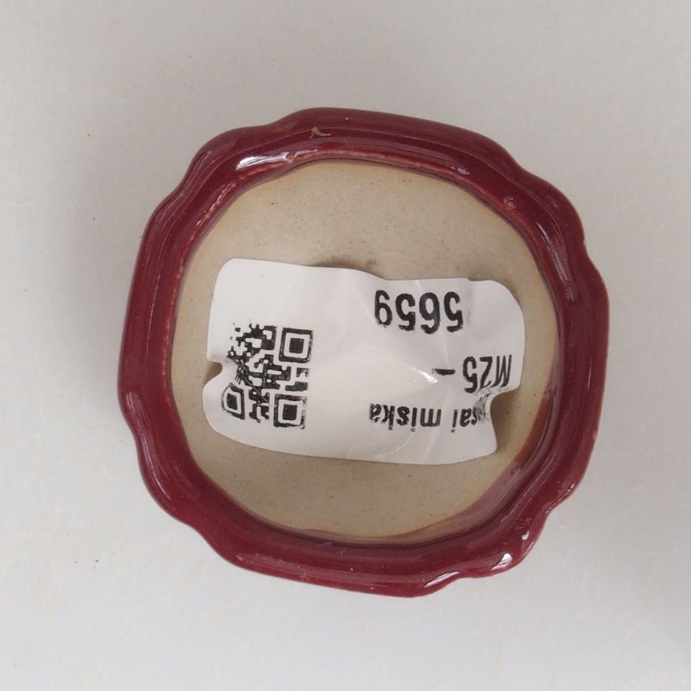 Mini bonsai tál 4,5 x 4,5 x 2,5 cm, bordó színben