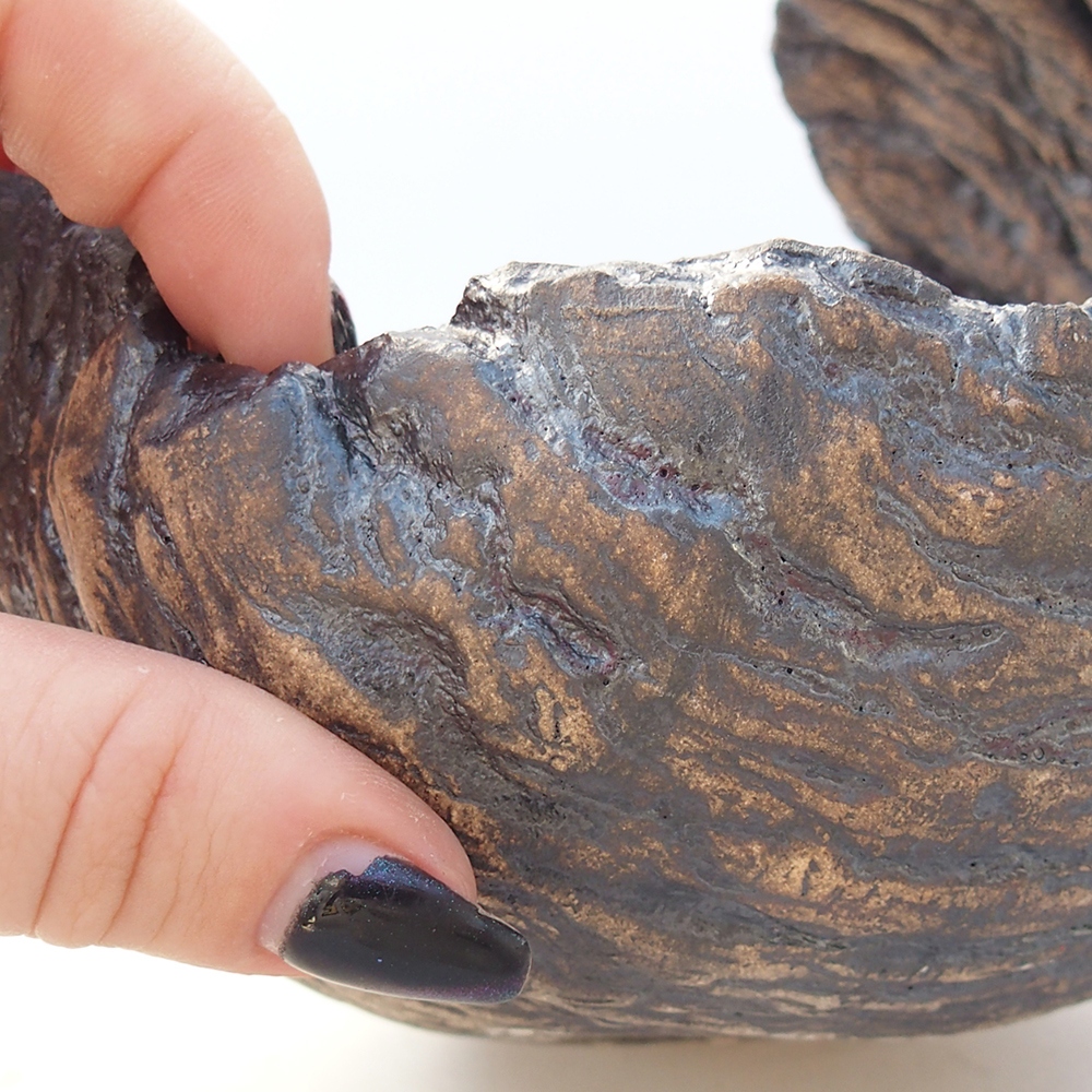 Kerámia kagyló 13 x 12,5 x 12,5 cm , színe barna