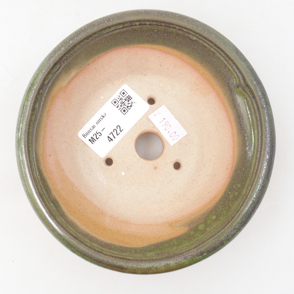 Kerámia bonsai tál 13,5 x 13,5 x 5 cm, zöld