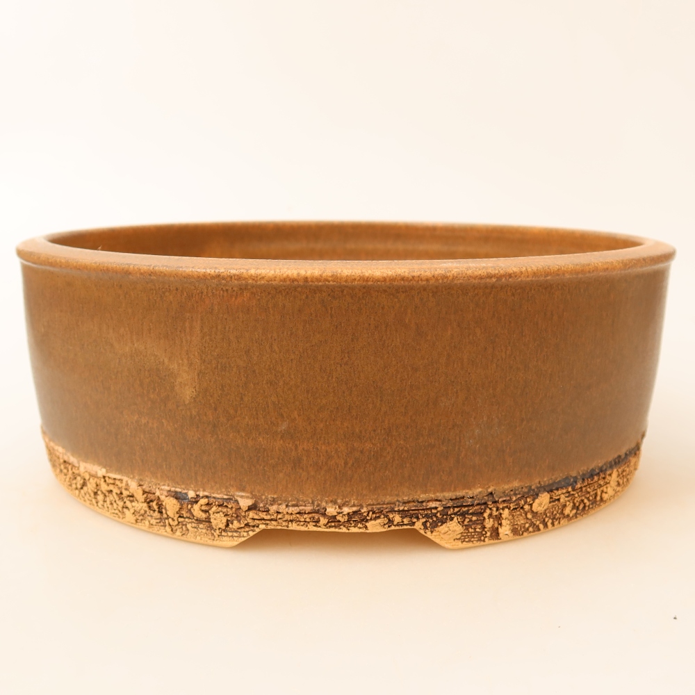 Kerámia bonsai tál, 24 x 24 x 8,5 cm, barna színű