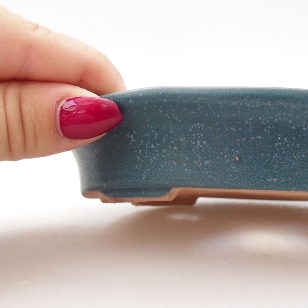 kerámia bonsai tál 13 x 11 x 3 cm, kék színben