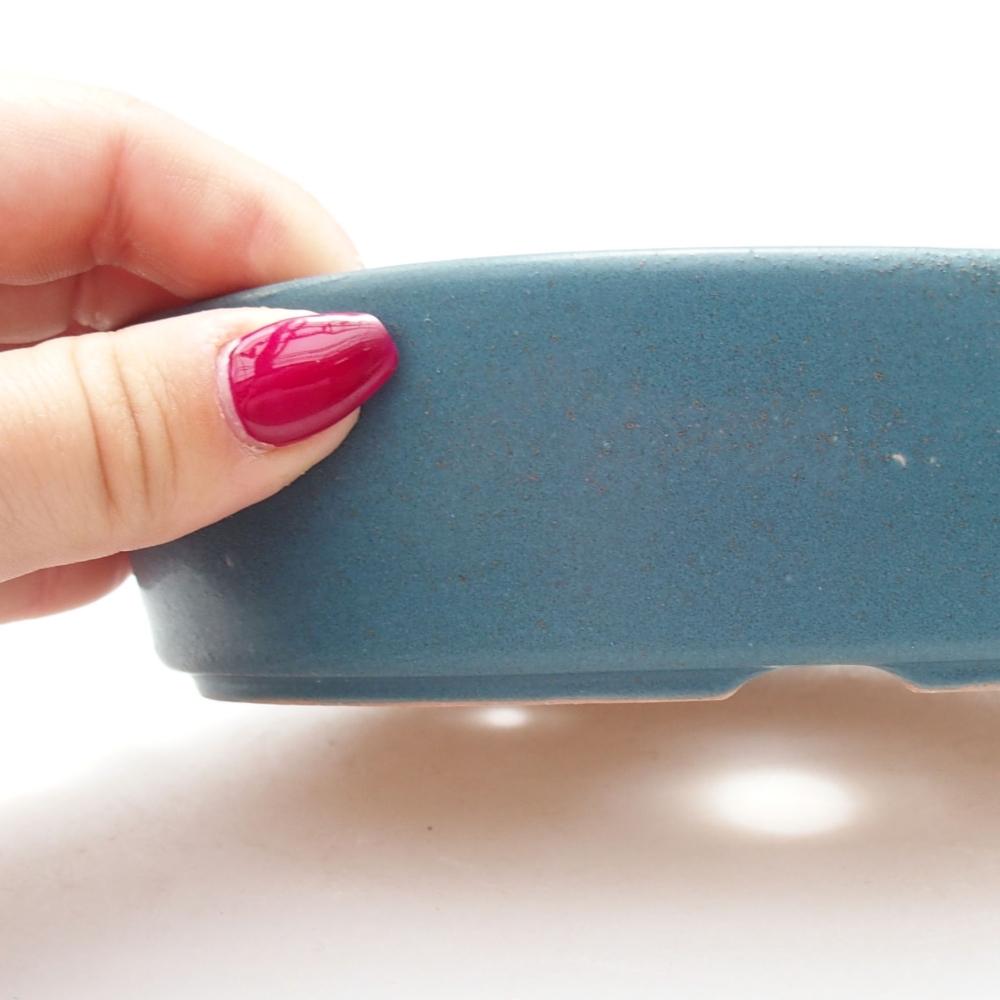 kerámia bonsai tál 16 x 11,5 x 4 cm, kék színben