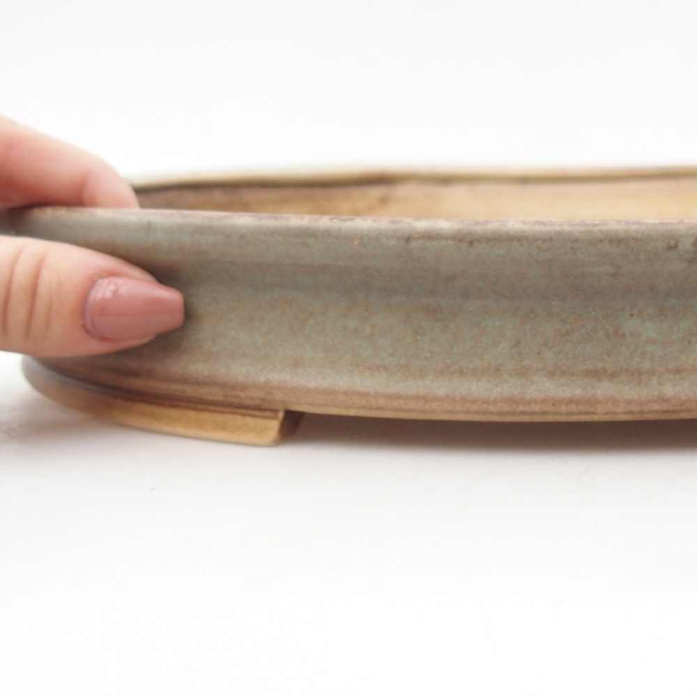 kerámia bonsai tál 31 x 27 x 4 cm, zöld