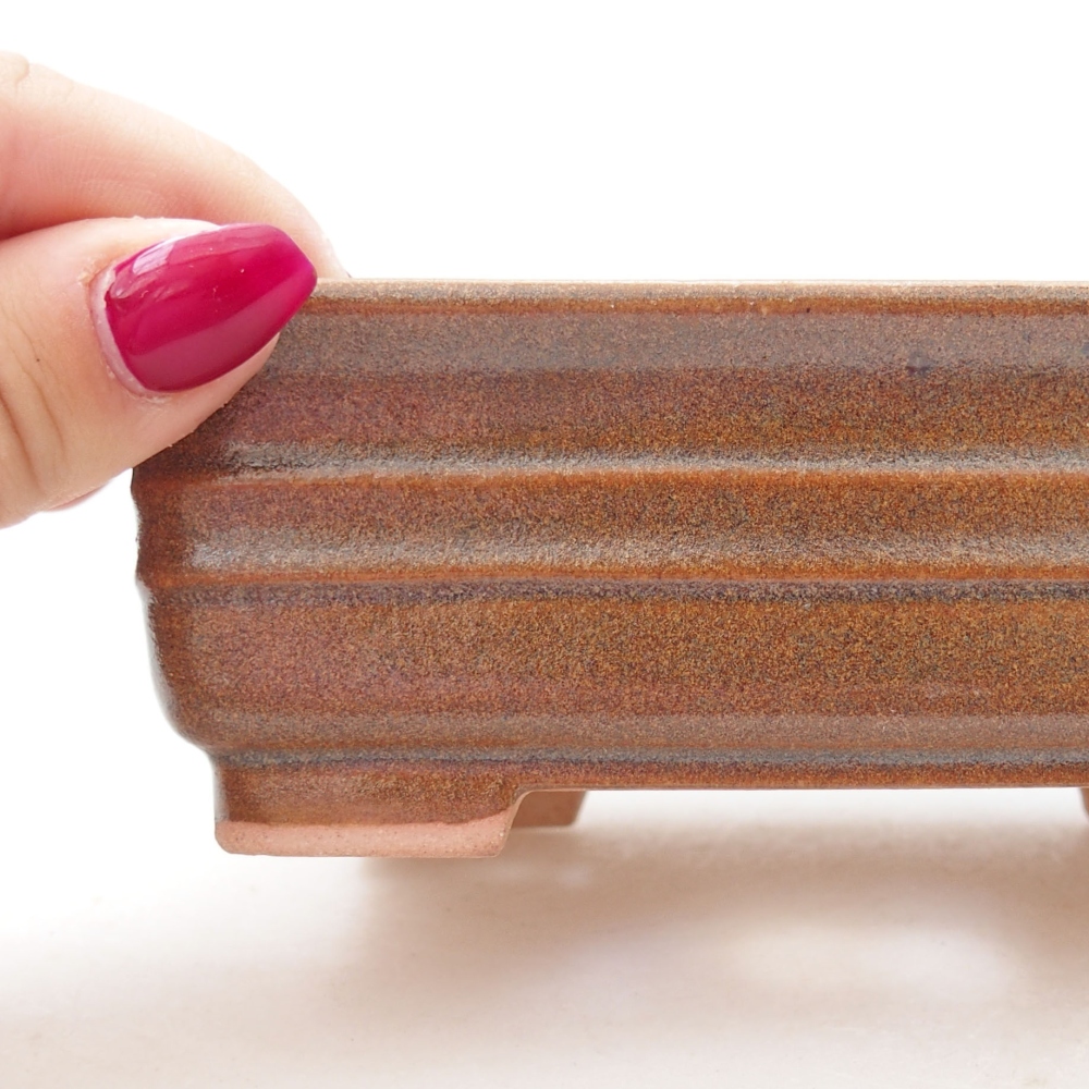 kerámia bonsai tál 13,5 x 9,5 x 4,5 cm, barna