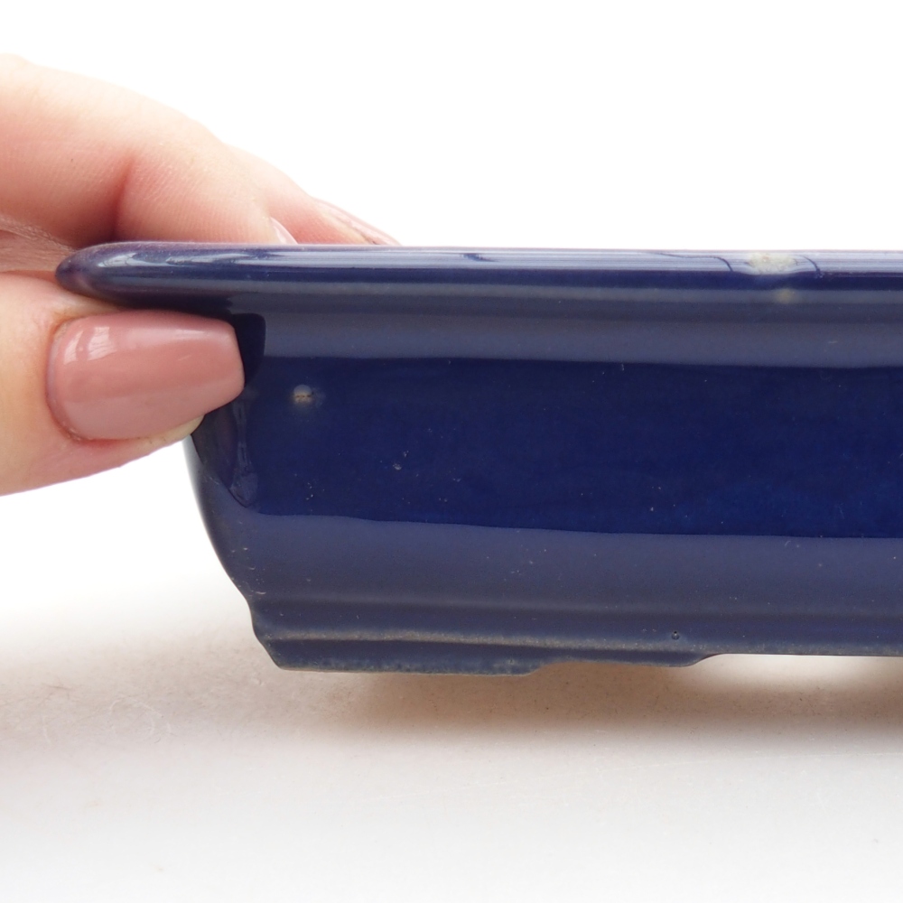 kerámia bonsai tál 13,5 x 10 x 4 cm, kék színben