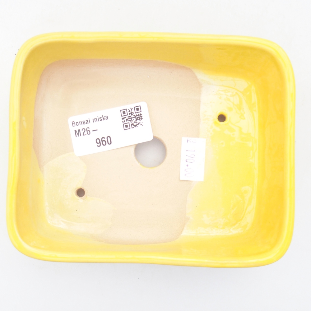 kerámia bonsai tál 12,5 x 9 x 3,5 cm, sárga
