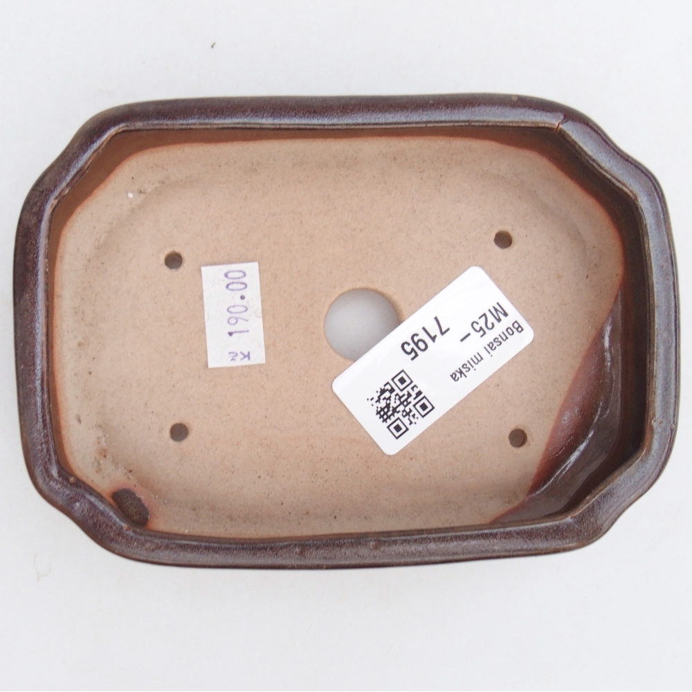 kerámia bonsai tál 13 x 9 x 3 cm, barna