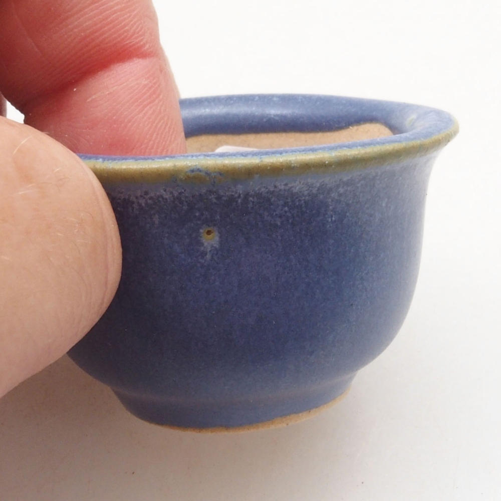 Mini bonsai tál 4,5 x 4,5 x 3 cm, kék színben
