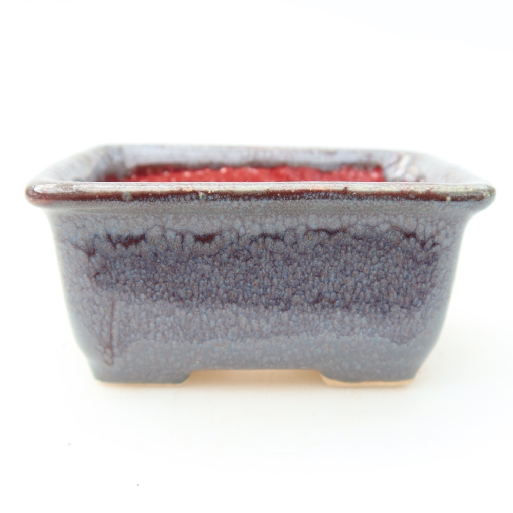 Kerámia bonsai tál 7,5 x 5,5 x 4 cm, szín: szürke