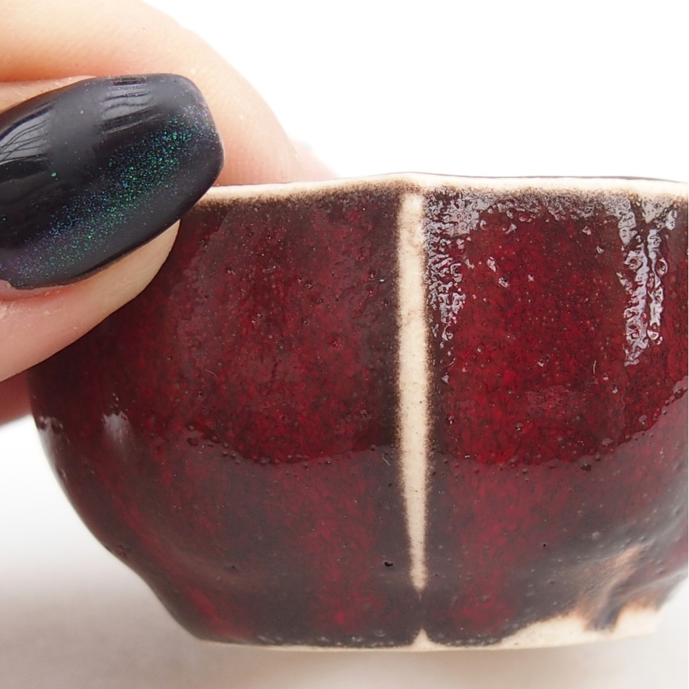 Mini bonsai tál 6 x 6 x 3 cm, piros színben