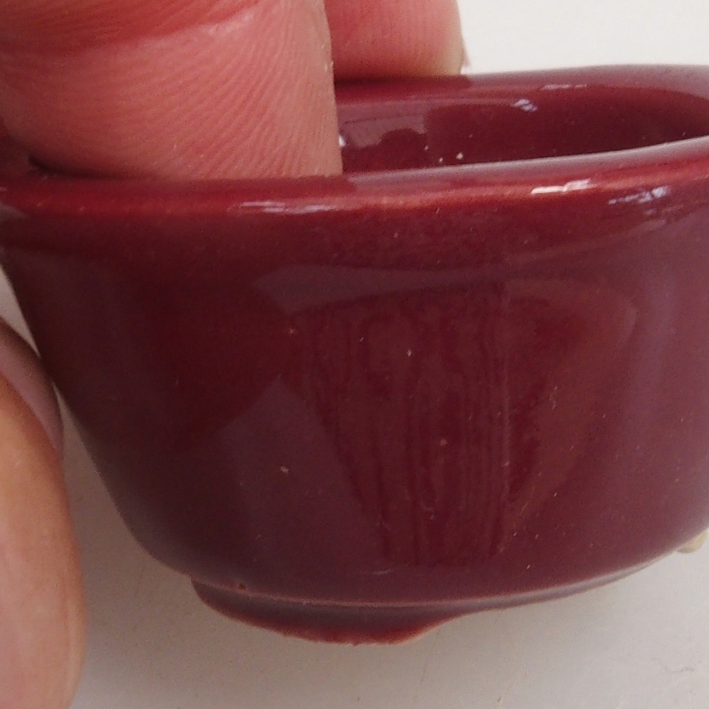 Mini bonsai tál 4 x 4 x 2 cm, bordó színben