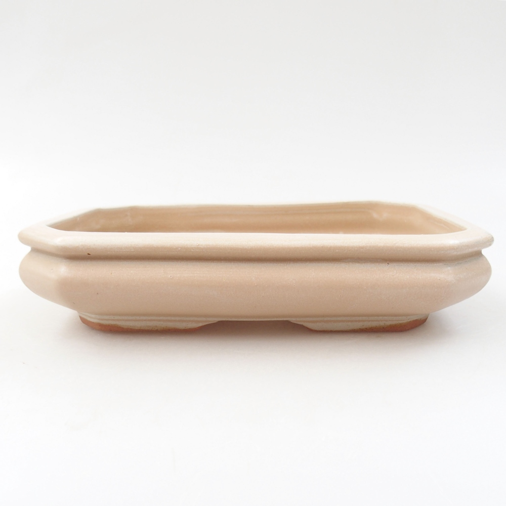 kerámia bonsai tál 18,5 x 13,5 x 4 cm, bézs színben