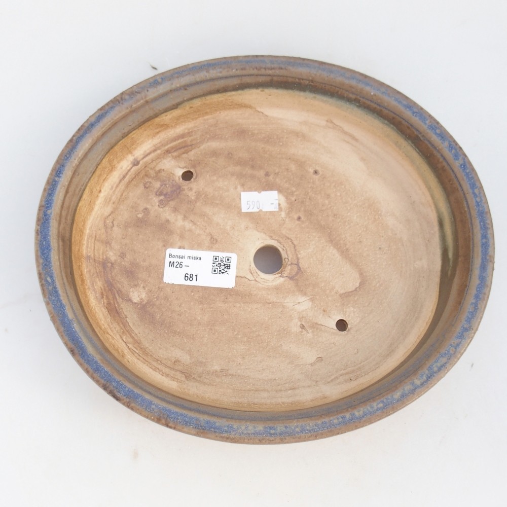 kerámia bonsai tál 24 x 21 x 5 cm, kék színben