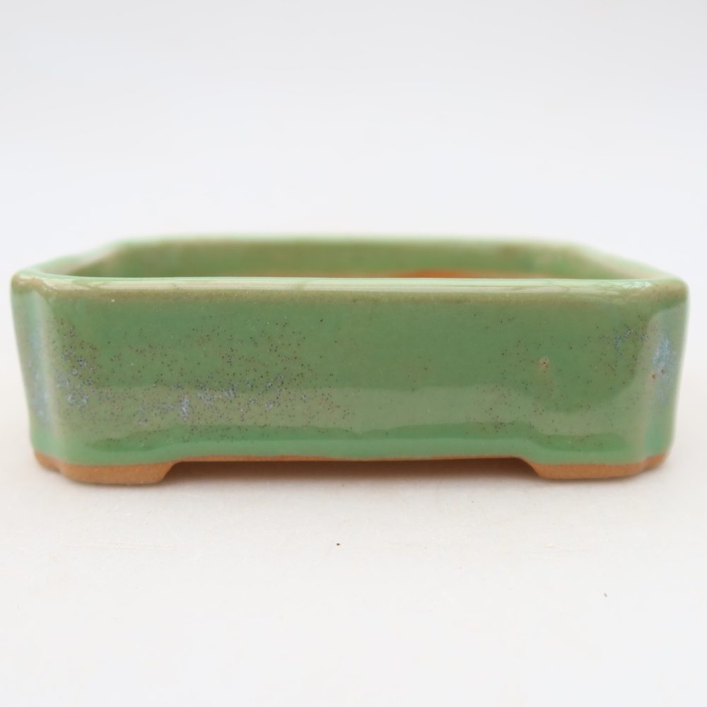Kerámia bonsai-tál 10,5 x 9 x 3 cm, zöld színű