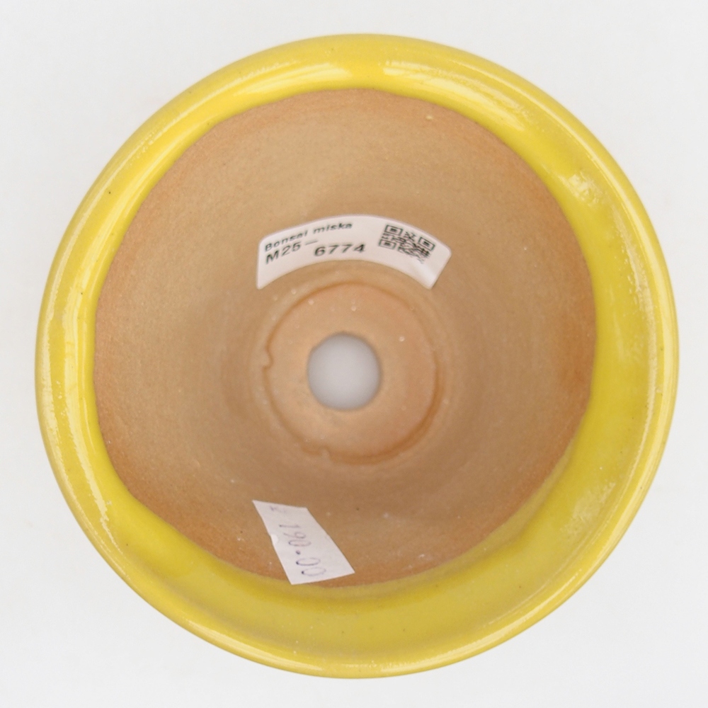 kerámia bonsai tál 10,5 x 10,5 x 7 cm, sárga