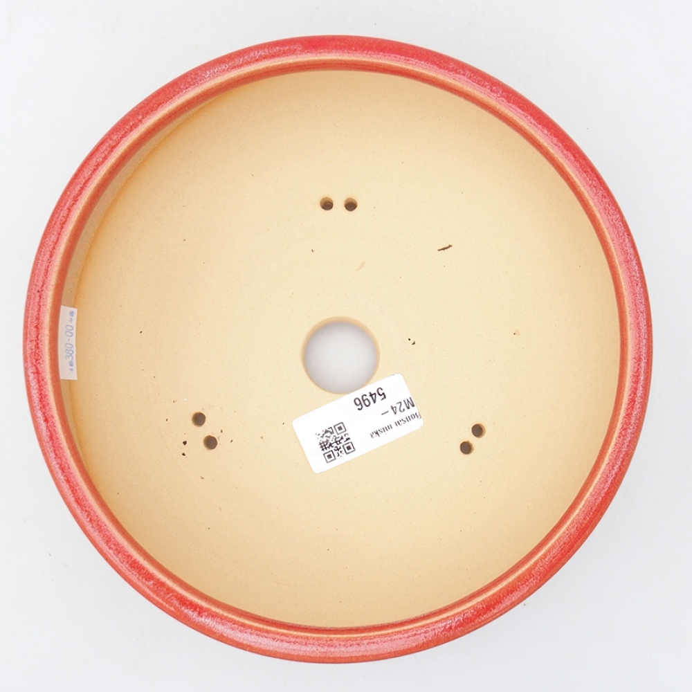 kerámia bonsai tál 19 x 19 x 6 cm, piros színű