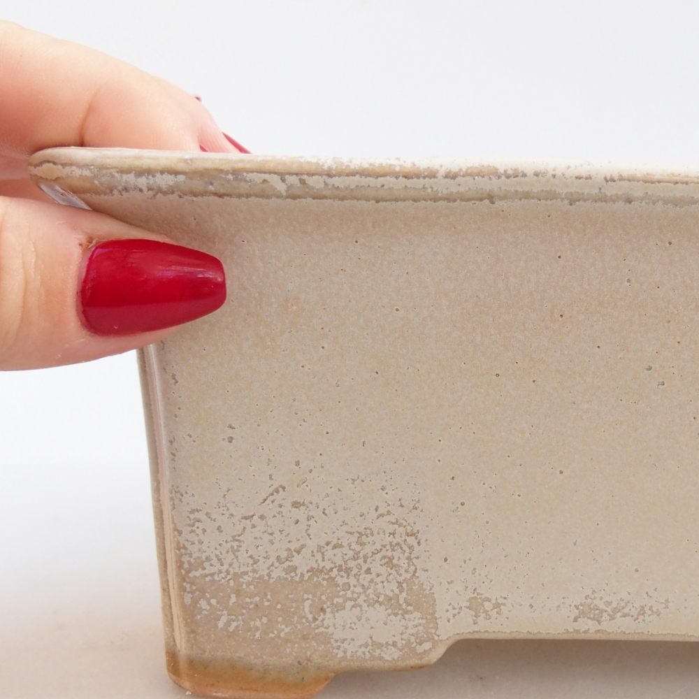 kerámia bonsai tál 18 x 14 x 7 cm, bézs színben