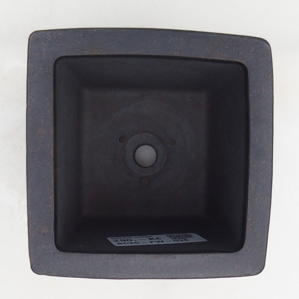 kerámia bonsai tál 9,5 x 9,5 x 10 cm, barnás okkersárga színben