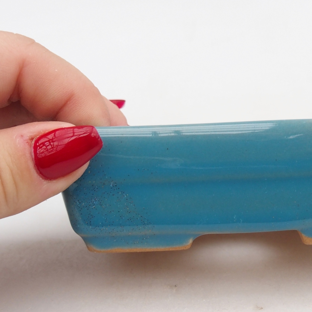 kerámia bonsai tál 10 x 7 x 3 cm, kék színben