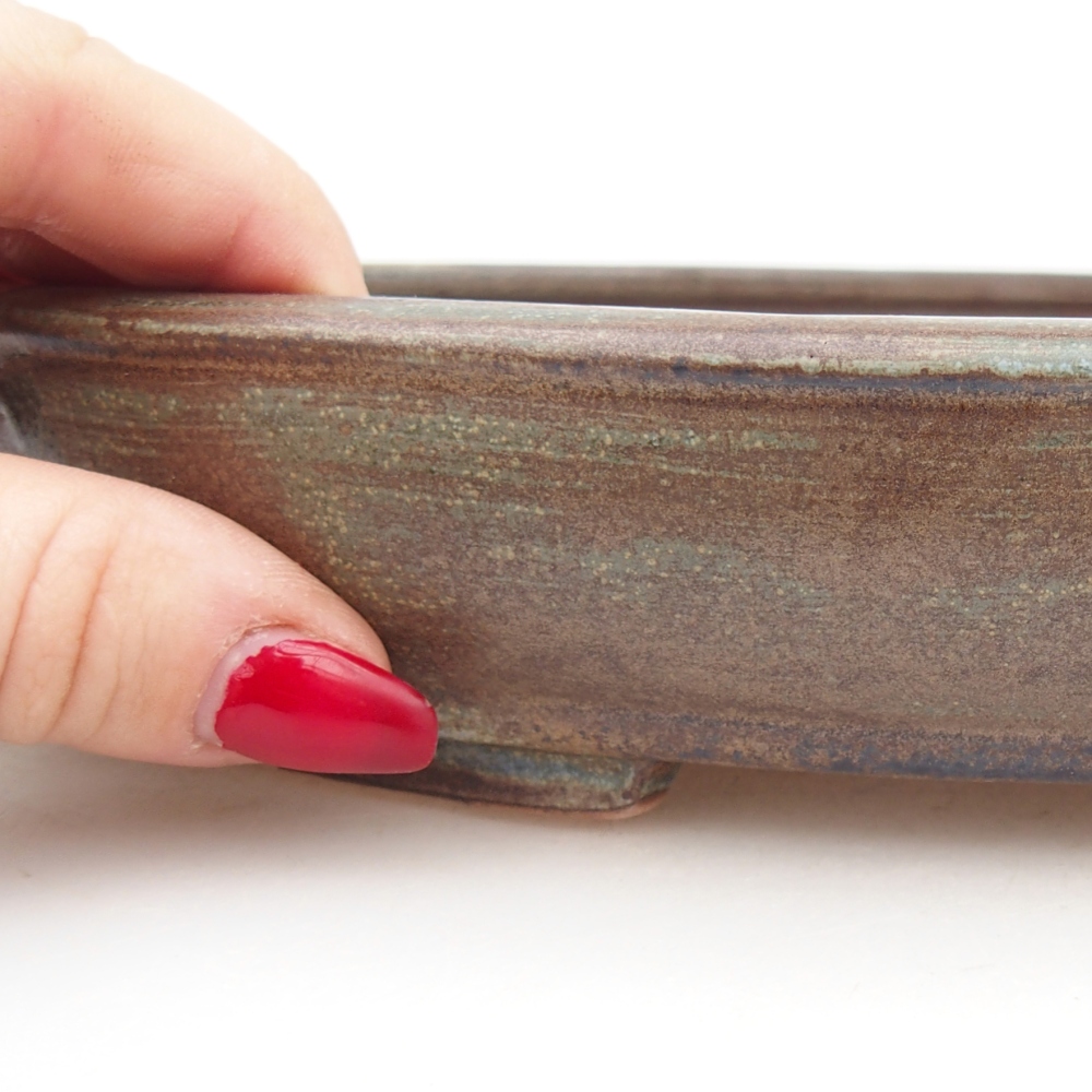 kerámia bonsai tál 24,5 x 20 x 4 cm, zöld