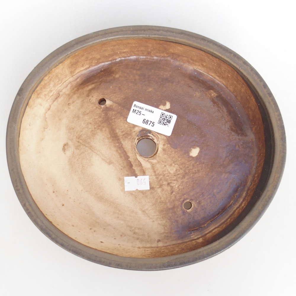 kerámia bonsai tál 22,5 x 20 x 4,5 cm, barna