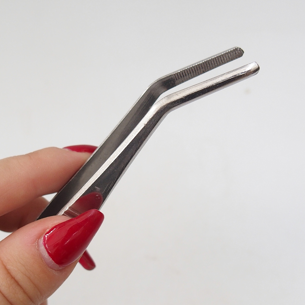 Spatula és hajlított csipesz 22 cm - rozsdamentes acél