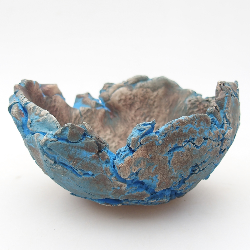 Kerámia kagyló 11 x 11 x 6,5 cm , kék színű