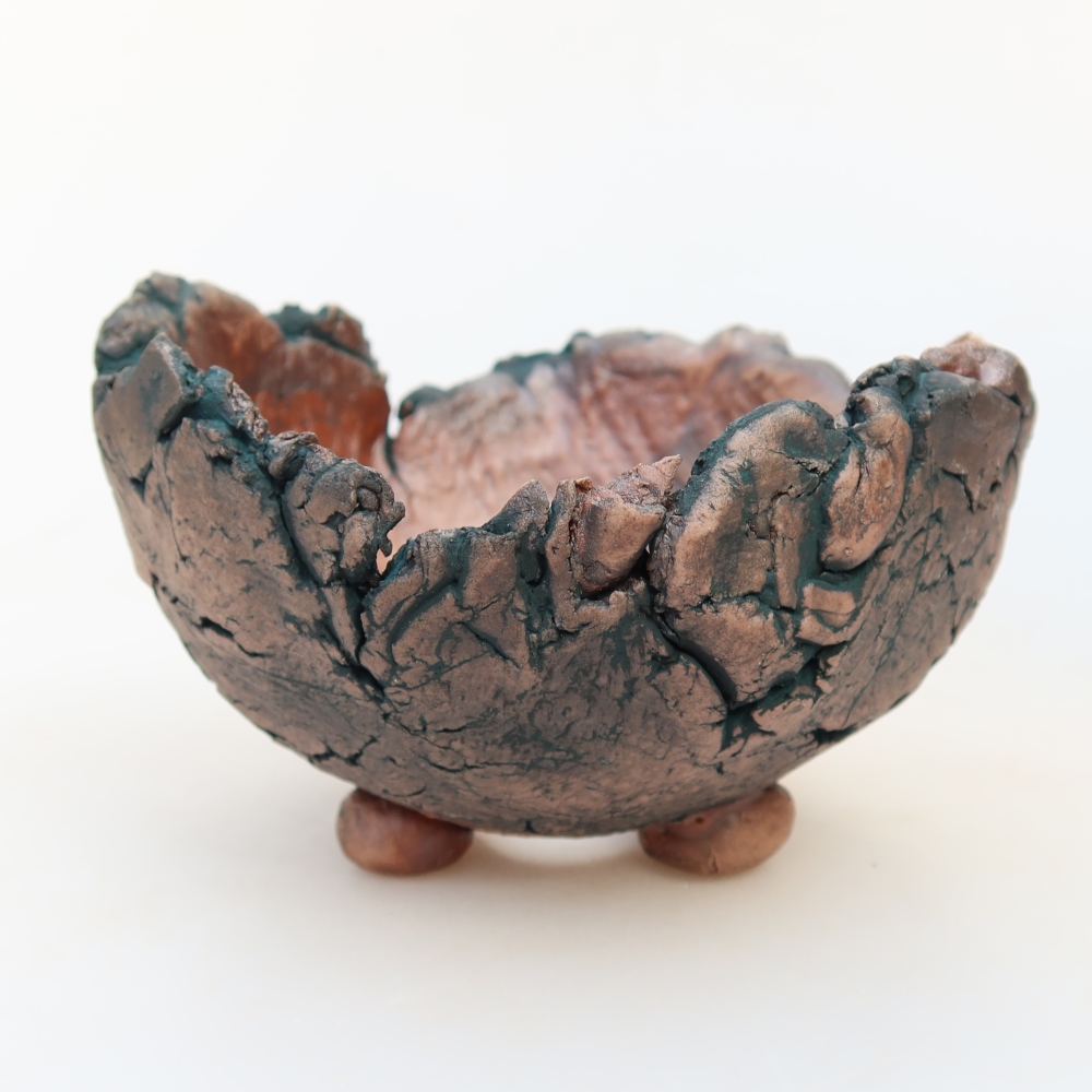 Kerámia héj  10,5 x 11 x 7 cm, zöld színű
