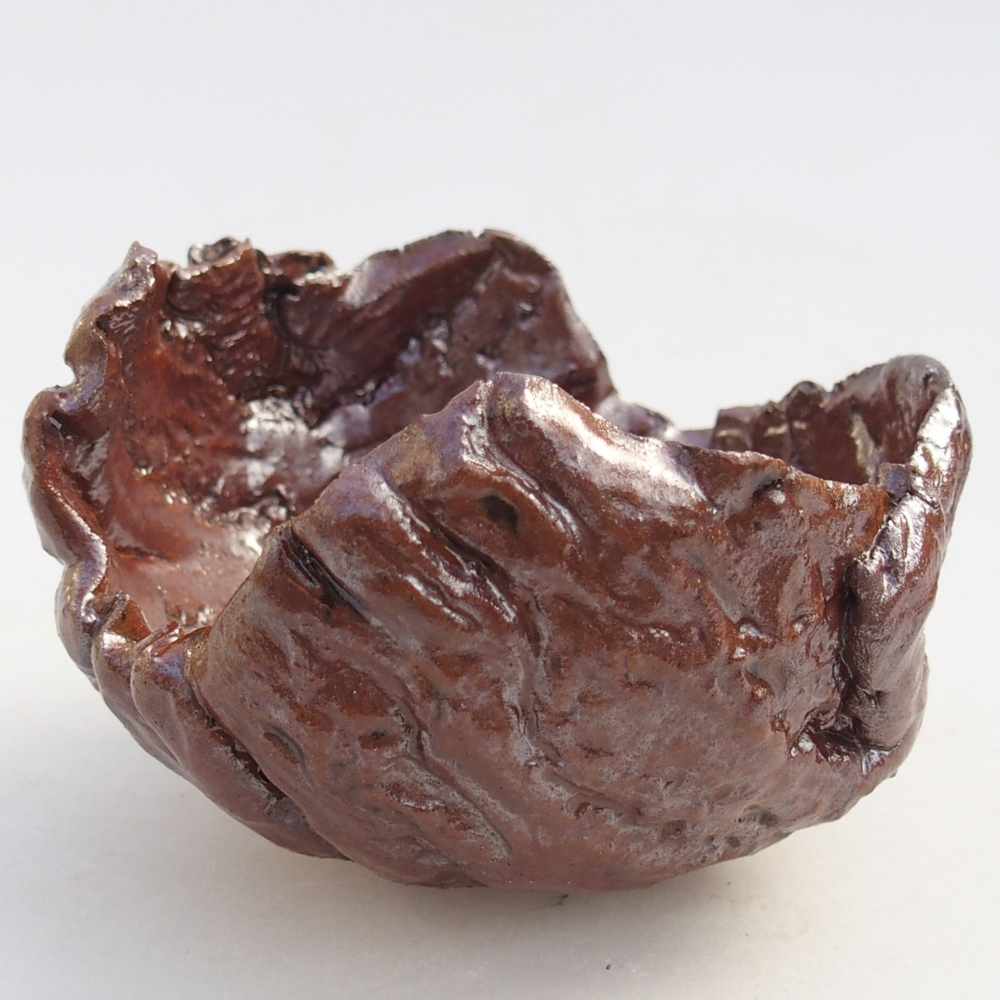 Kerámia kagyló 10 x 10 x 7 cm , barna színű