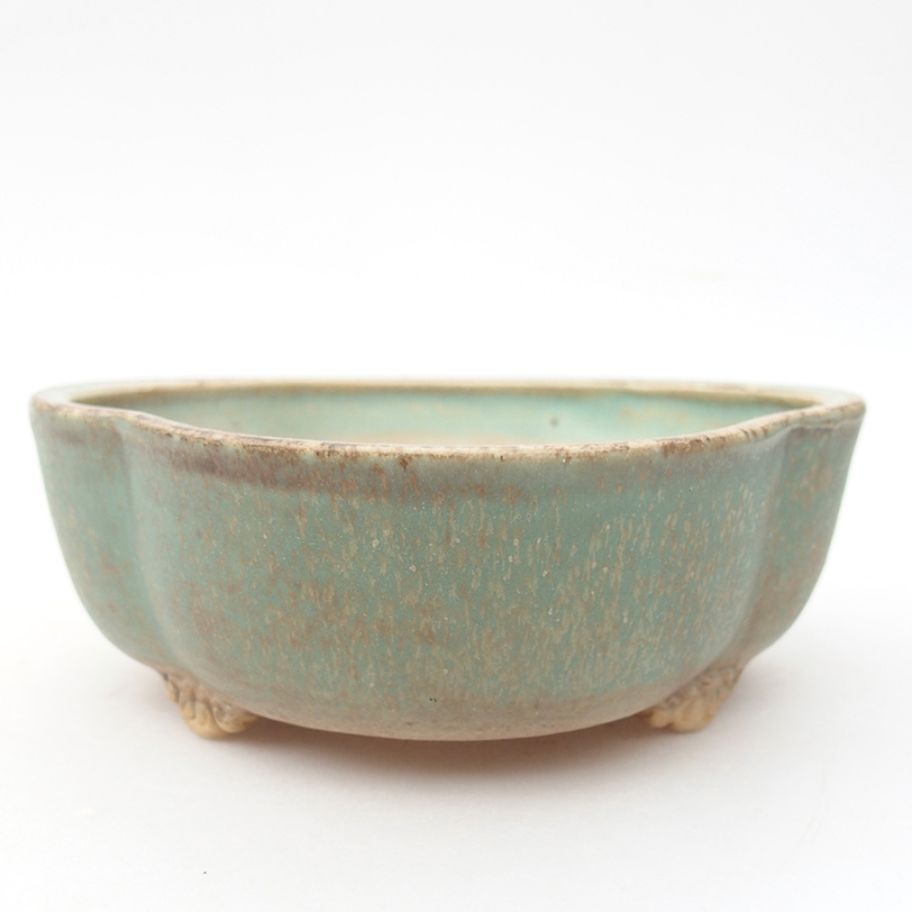 kerámia bonsai tál 13,5 x 13 x 5 cm, zöld