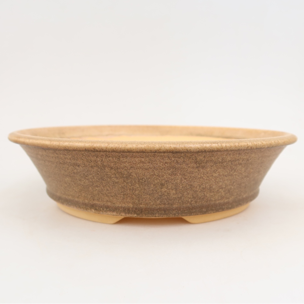 Kerámia bonsai-tál, 25,5 x 25,5 x 6,5 cm, barna színű