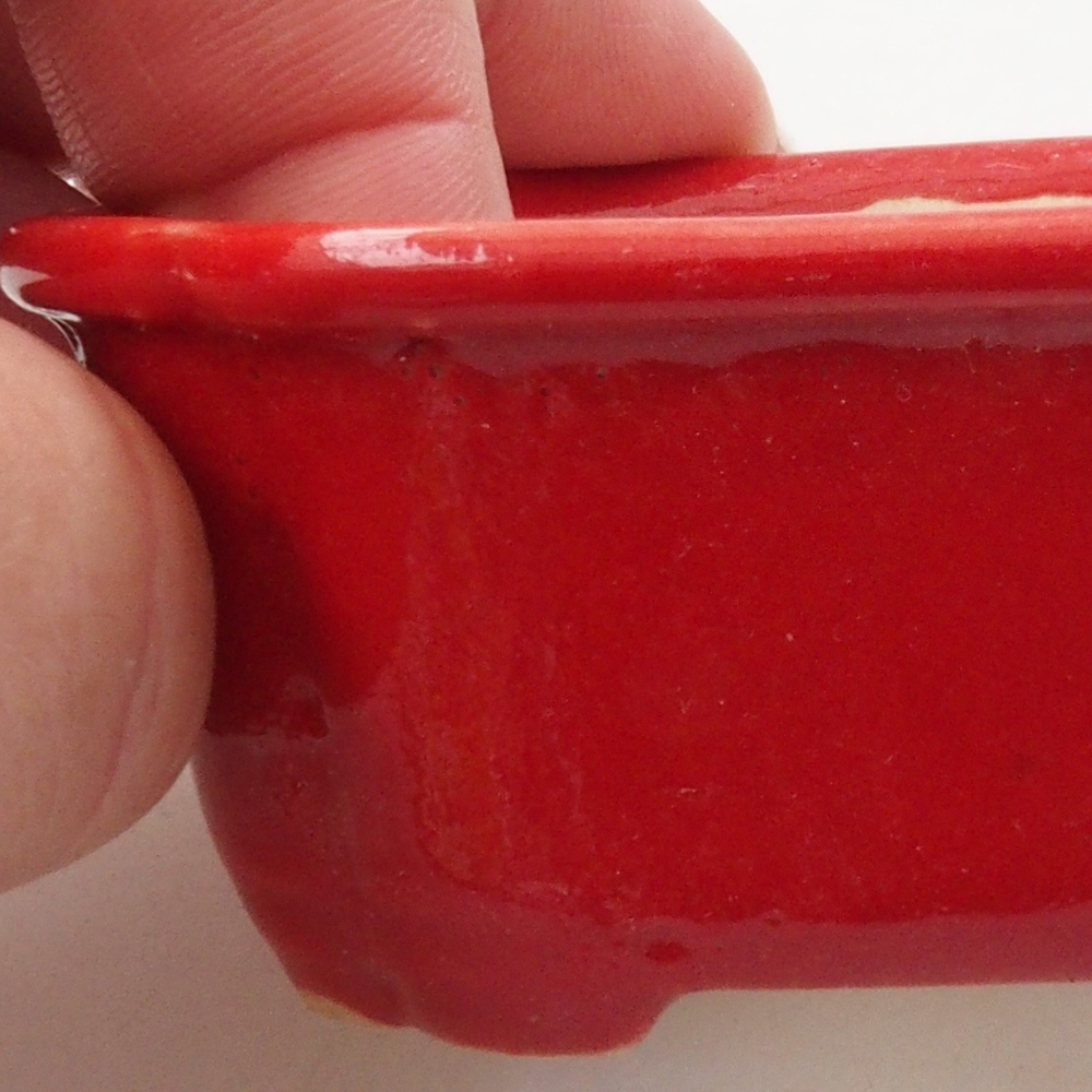 Mini bonsai tál 7 x 6,5 x 3 cm, piros színben