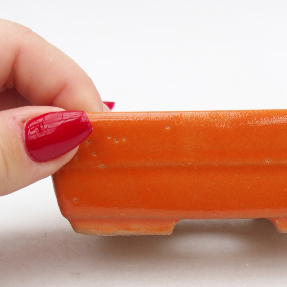 kerámia bonsai tál 10 x 7 x 3 cm, narancssárga