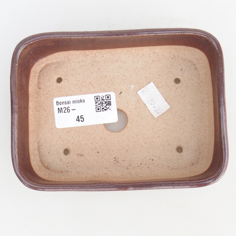 kerámia bonsai tál 12,5 x 9,5 x 3,5 cm, barna