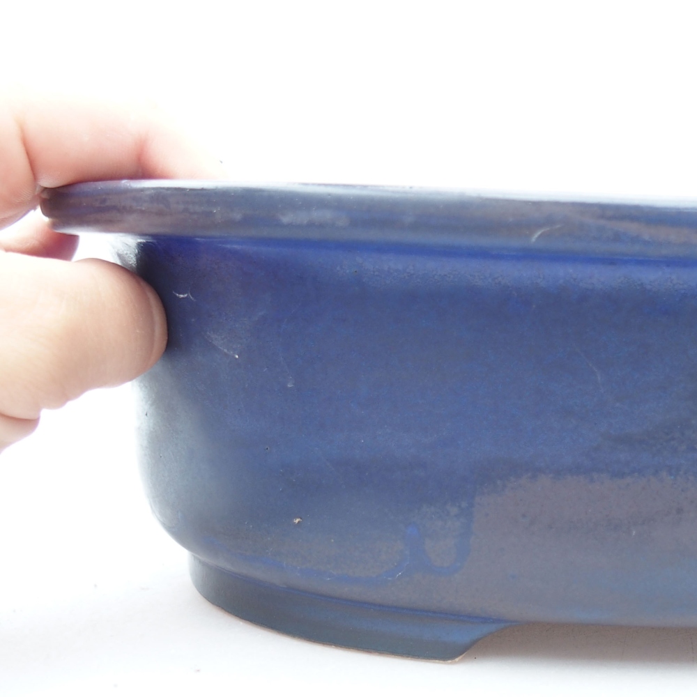 kerámia bonsai tál 26 x 22 x 8 cm, kék színben