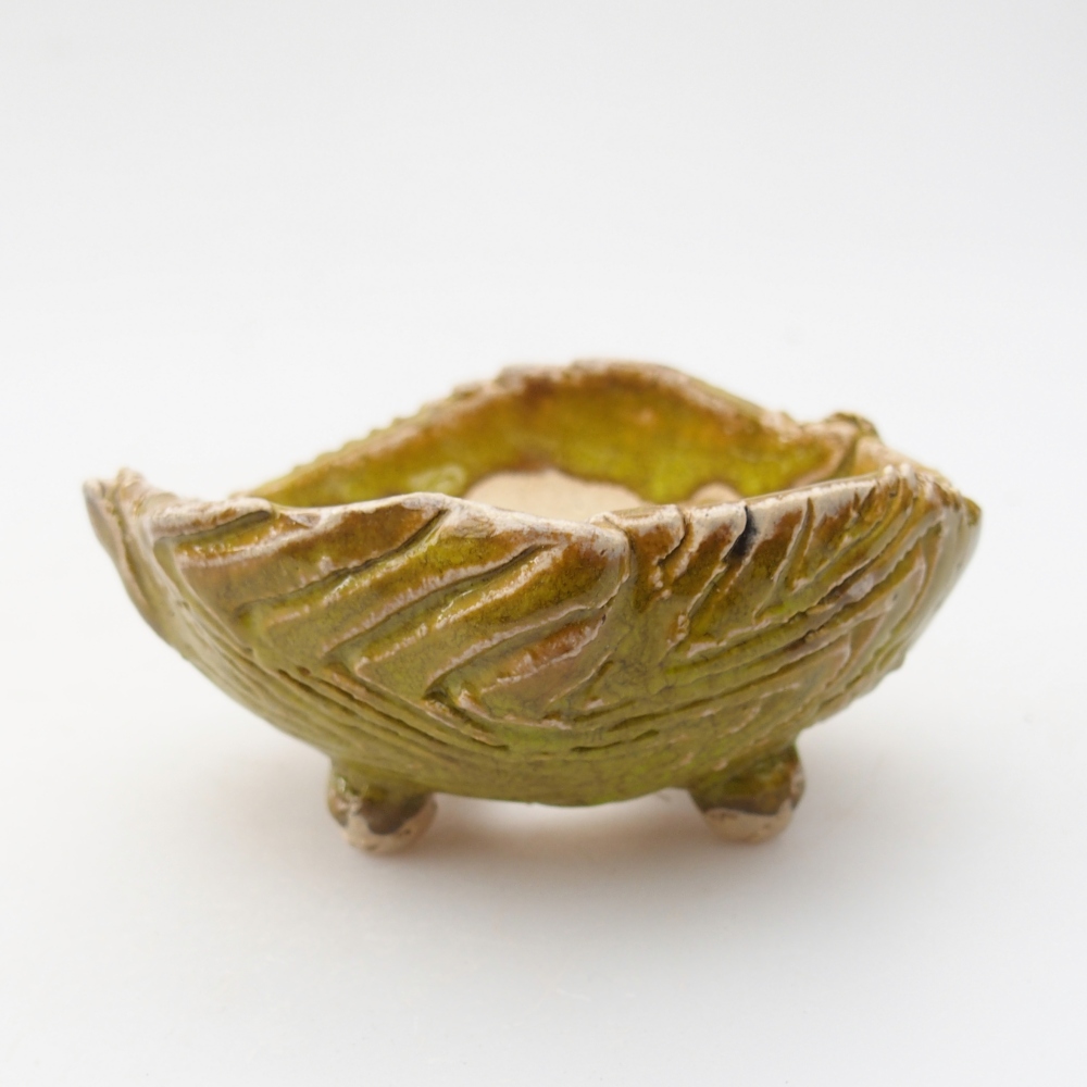 Kerámia kagyló 9 x 8,5 x 5 cm , sárga