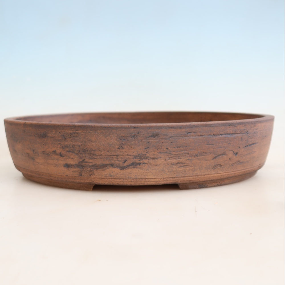 Kerámia bonsai tál, 36 x 30 x 7 cm, barna színű