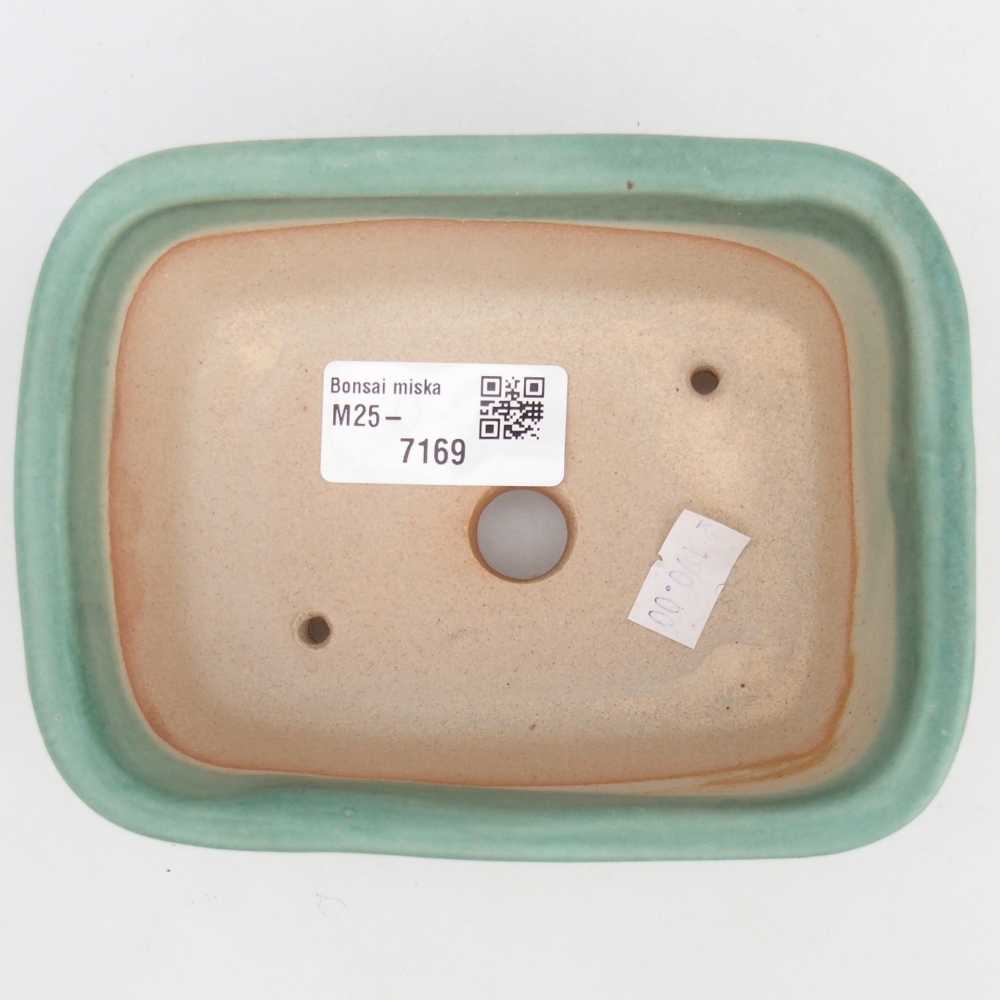 Kerámia bonsai tál 13,5 x 10,5 x 6 cm, zöld